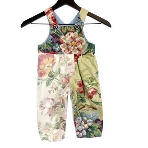 Gallagher’s Garden Girls Floral Overalls Coveralls Tapestry - 12-18 18 Months